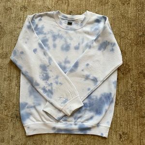 Tie Dyed White Sweatshirt, Size S.  Goldman Heavy Blend